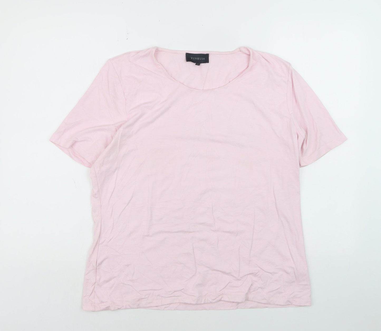 Viyella Women Pink XL Basic Short Sleeve Scoop Neck T-Shirt