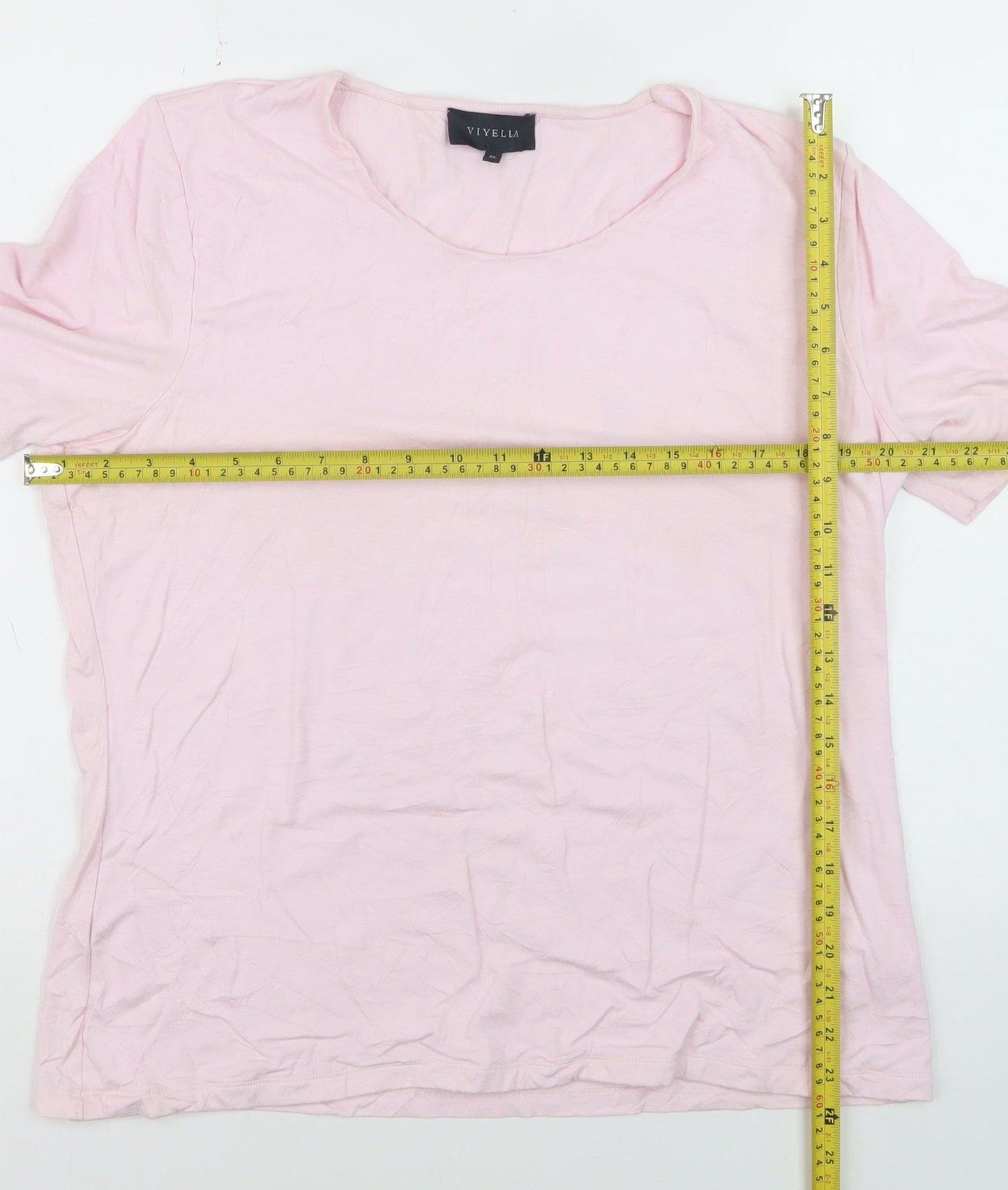 Viyella Women Pink XL Basic Short Sleeve Scoop Neck T-Shirt