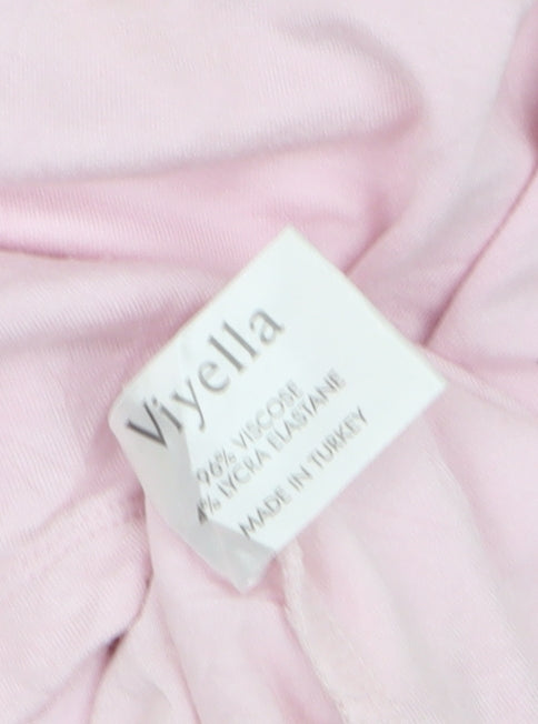 Viyella Women Pink XL Basic Short Sleeve Scoop Neck T-Shirt