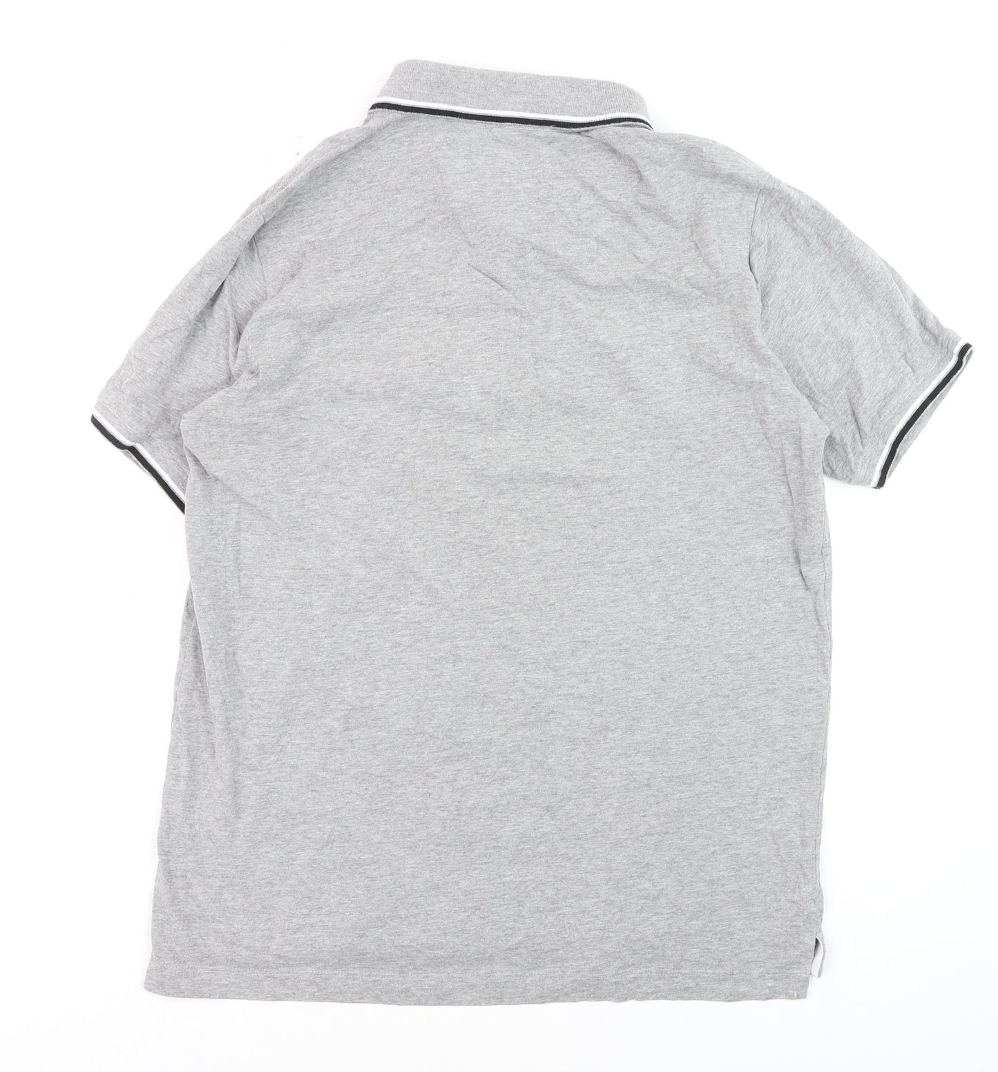 Cerruti 1881 Men's Grey Regular Fit Cotton Polo Shirt L
