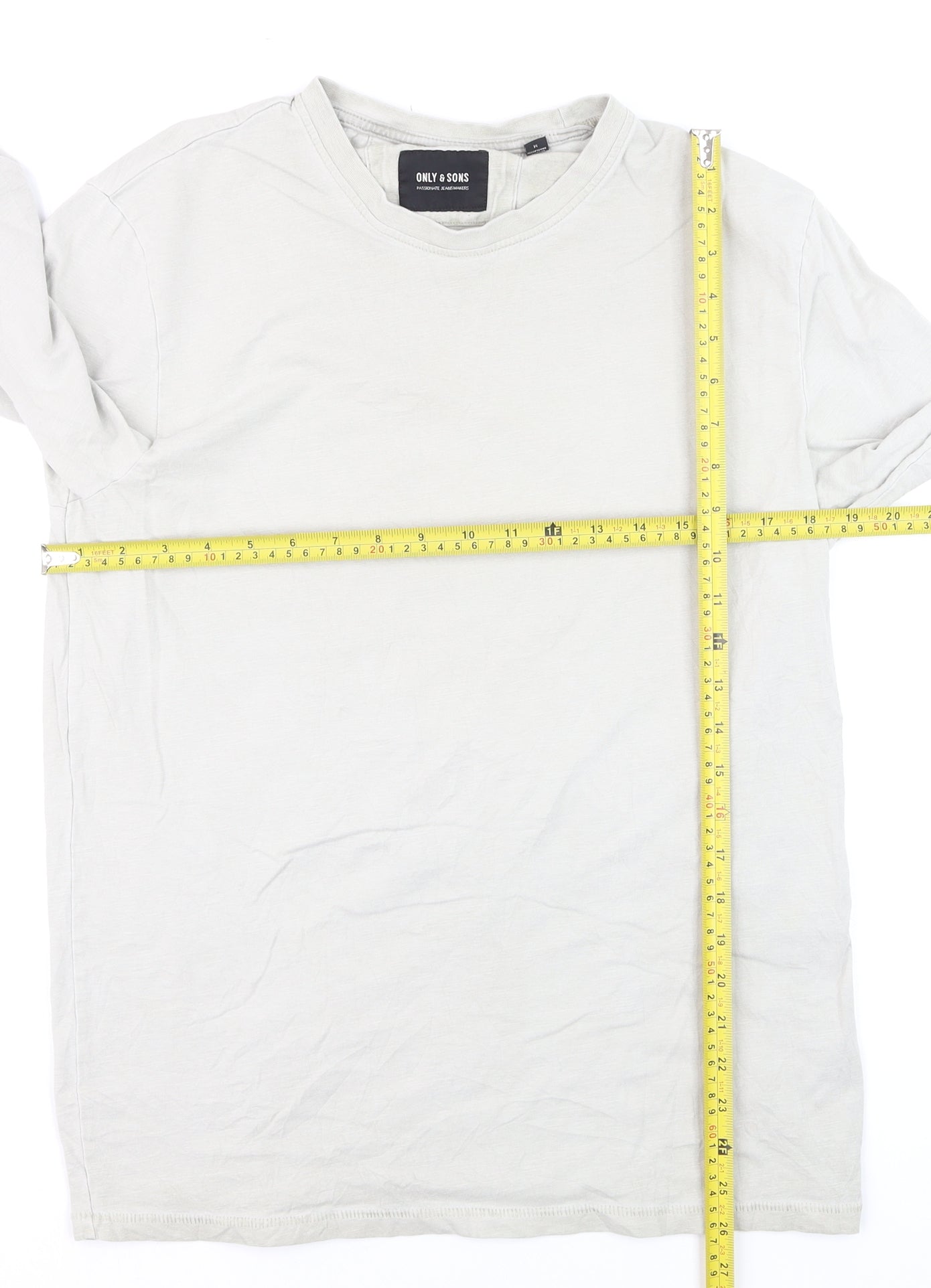ONLY & SONS Men's Beige Cotton Long Sleeve Casual Top M