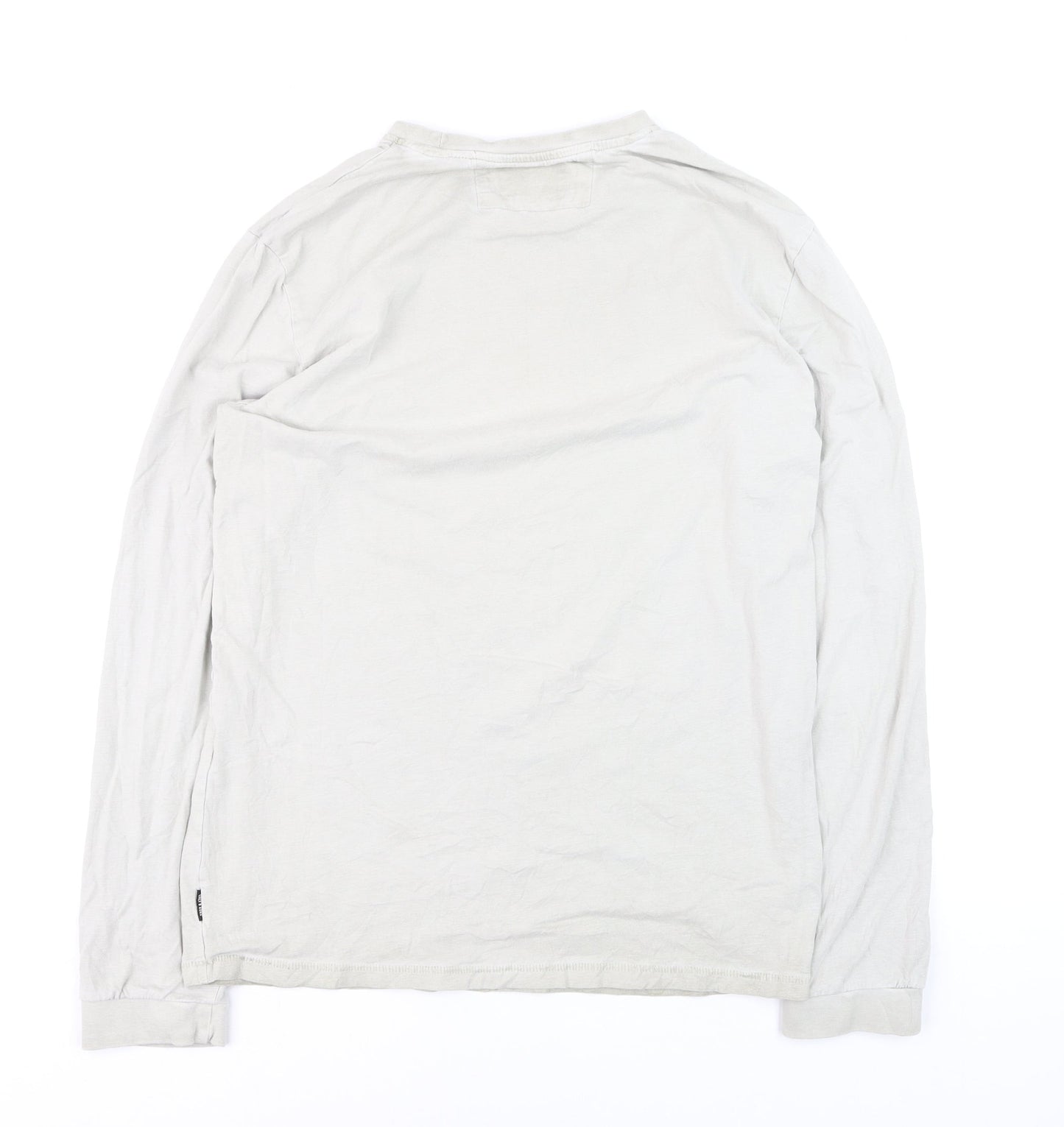 ONLY & SONS Men's Beige Cotton Long Sleeve Casual Top M