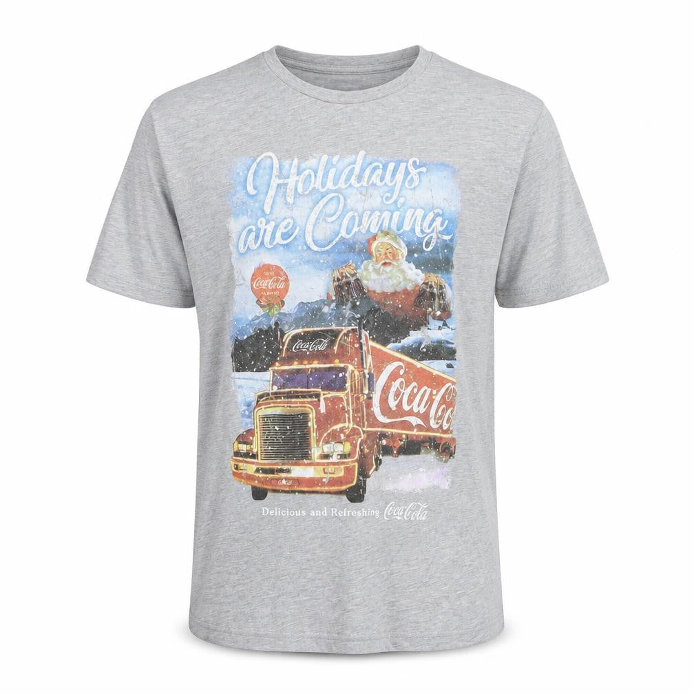 Primark Men’s Grey Coca-Cola Christmas Santa T-Shirt Size L