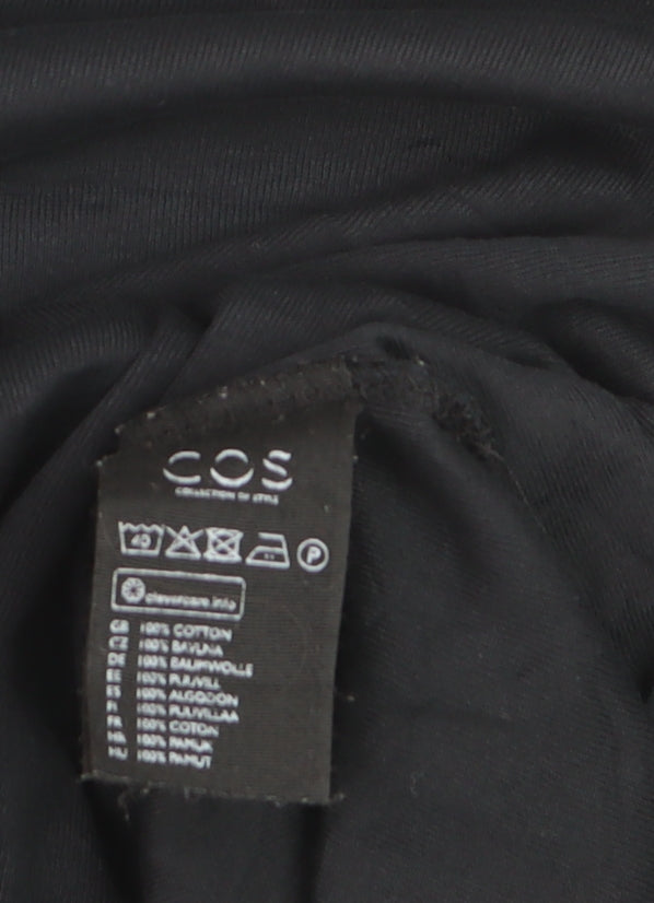 COS Men's Black Long Sleeve Cotton Jersey Top Size M