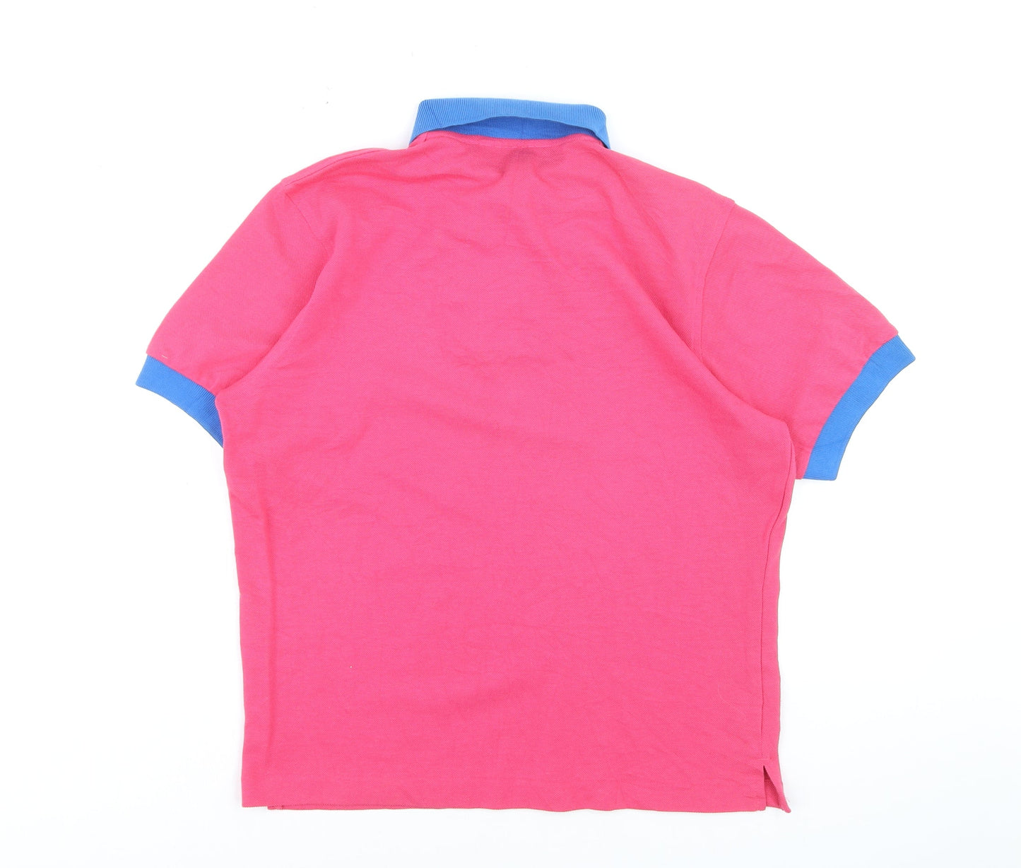 James Meade Men's Pink Cotton Polo Shirt Medium Short Sleeve