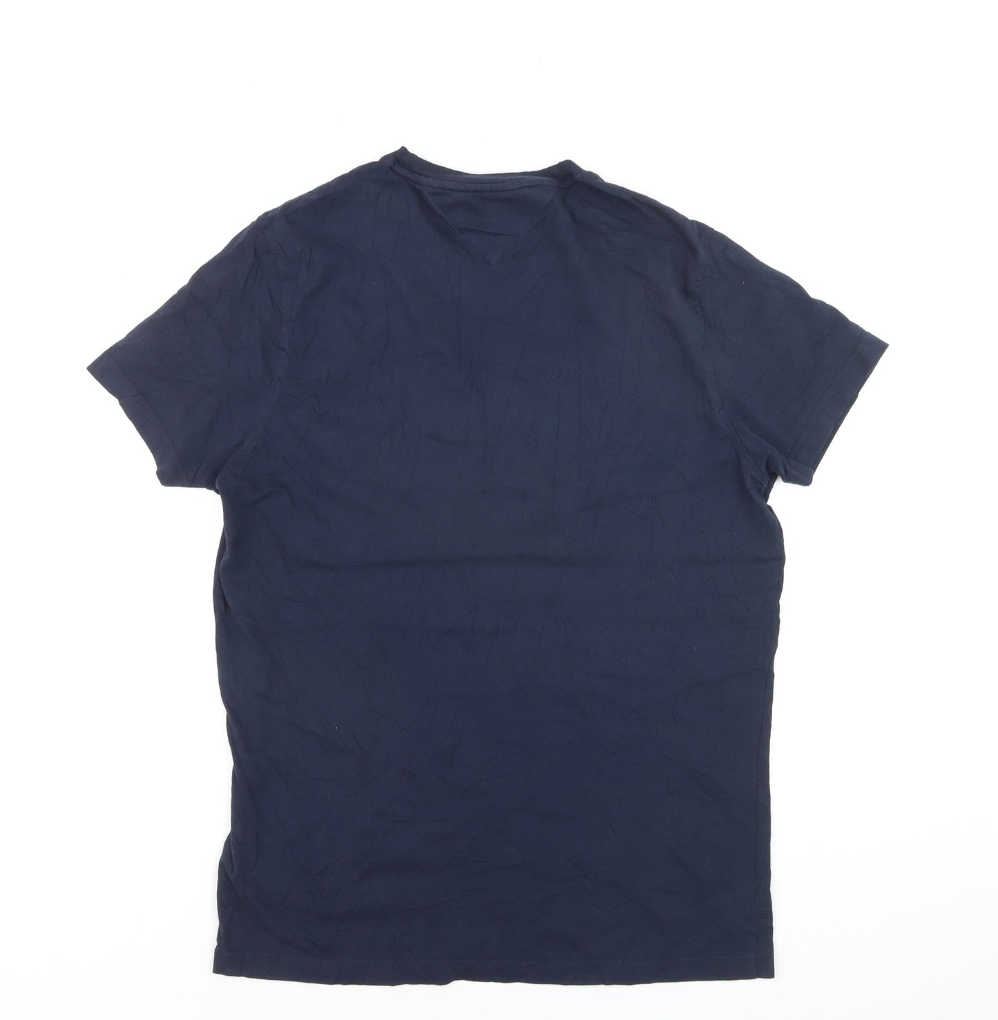 Tommy Hilfiger Men's Navy Blue Organic Cotton Crew Neck T-Shirt Size L
