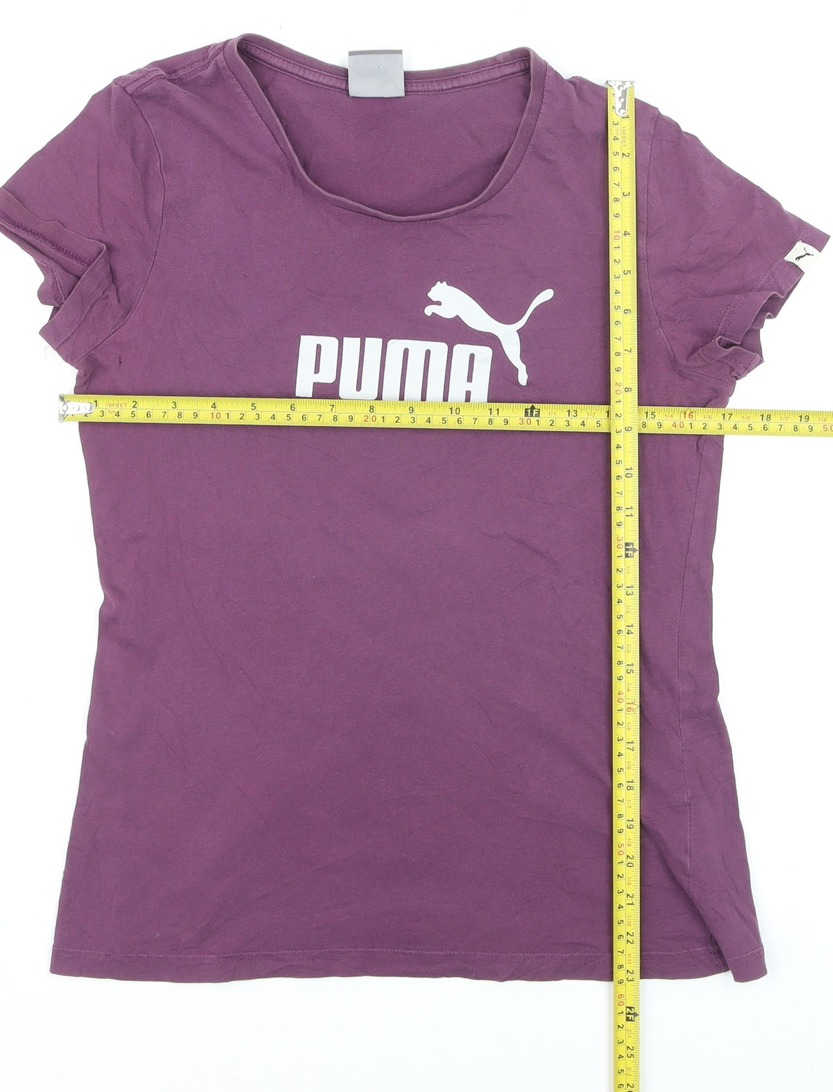 Puma Women's Purple Cotton Short Sleeve T-Shirt Size 12