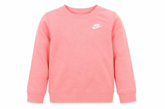 Nike Girls Pink Pullover Fleece Sweatshirt Size 8-9 Years Crew Neck Logo