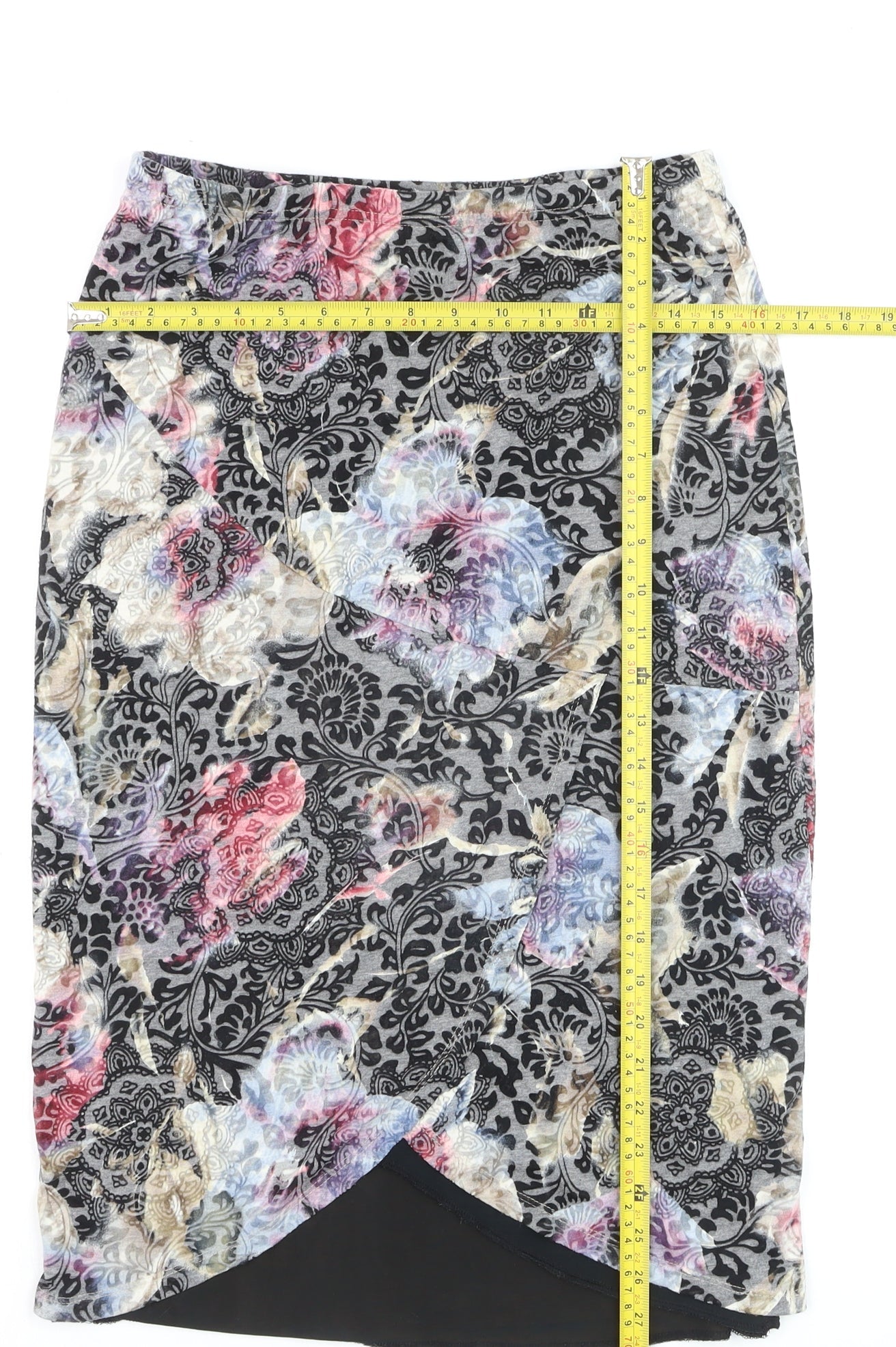 Michele Hope Women’s Multicoloured Floral Knee Length Wrap Skirt Size 10/12