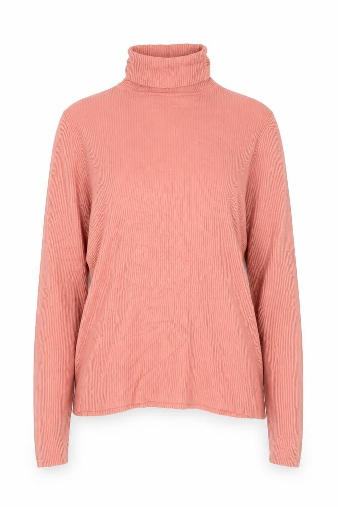 Marks & Spencer Women’s Pink Roll Neck Ribbed Cotton Jumper Size 10