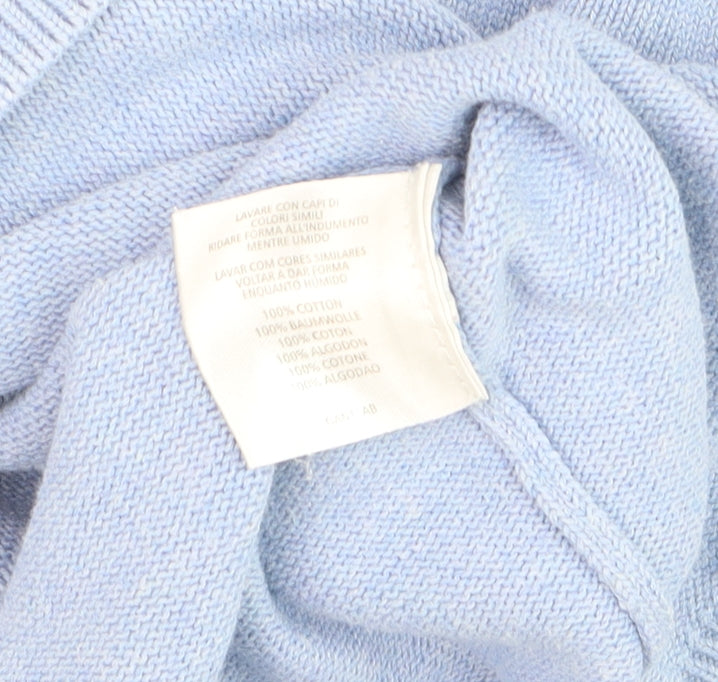 GANT Men’s Blue Cotton V-Neck Pullover Jumper M