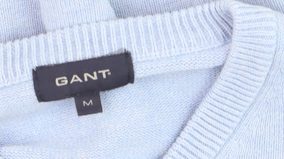 GANT Men’s Blue Cotton V-Neck Pullover Jumper M