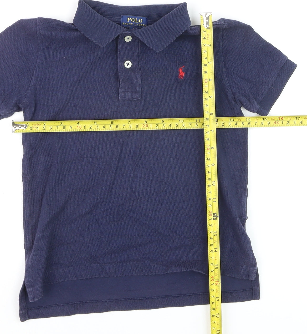Ralph Lauren Boys Navy Blue Polo Shirt Size 5 Years Classic Cotton Short Sleeve
