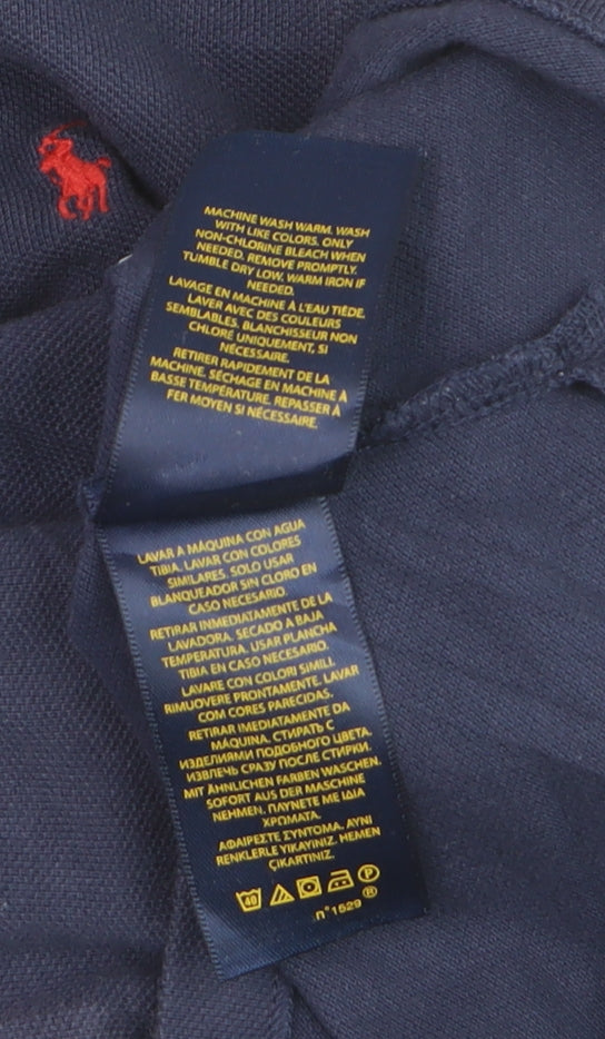 Ralph Lauren Boys Navy Blue Polo Shirt Size 5 Years Classic Cotton Short Sleeve