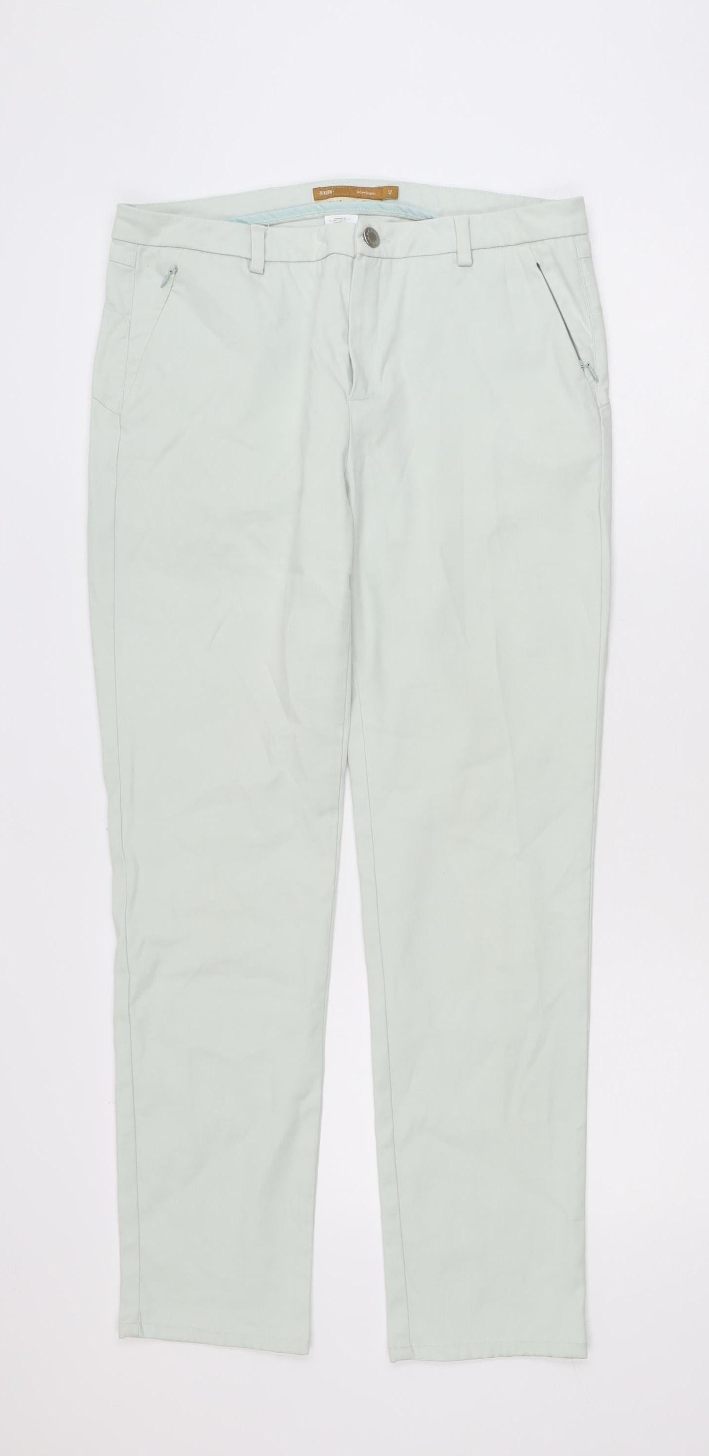 Zendra Women’s Beige Straight Leg Cotton Jeans Size 14