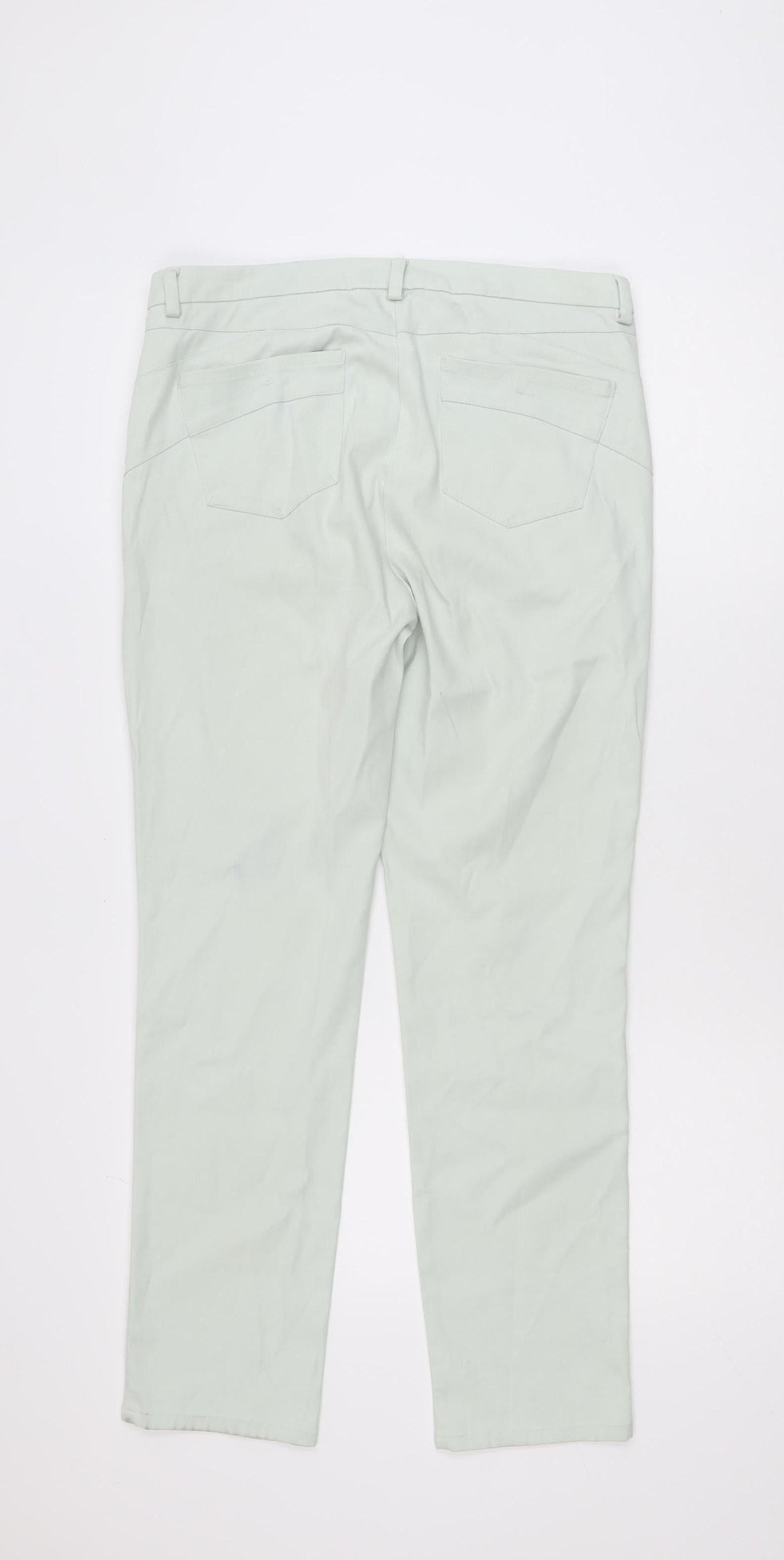 Zendra Women’s Beige Straight Leg Cotton Jeans Size 14