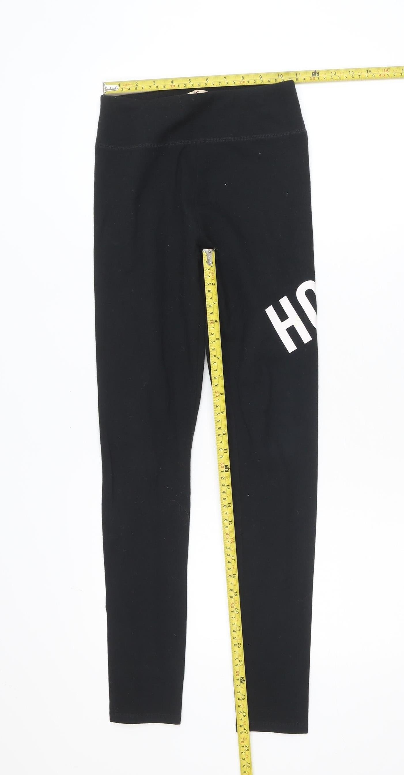 Hollister Womens Black XS Logo Stretch Jersey Leggings