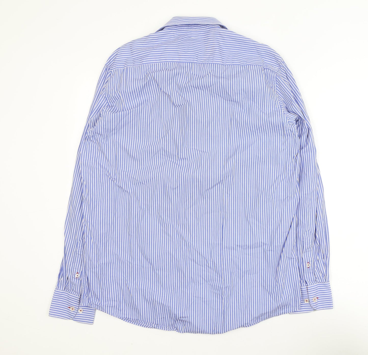 6th Sense Blue Striped Long Sleeve Cotton Button-Up Shirt L
