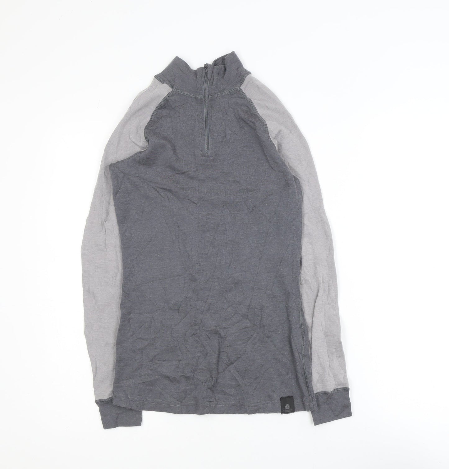 Mountain Warehouse Women Grey Merino Wool Activewear Half Zip Jacket Size 8