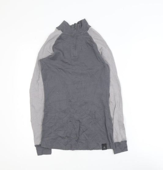 Mountain Warehouse Women Grey Merino Wool Activewear Half Zip Jacket Size 8