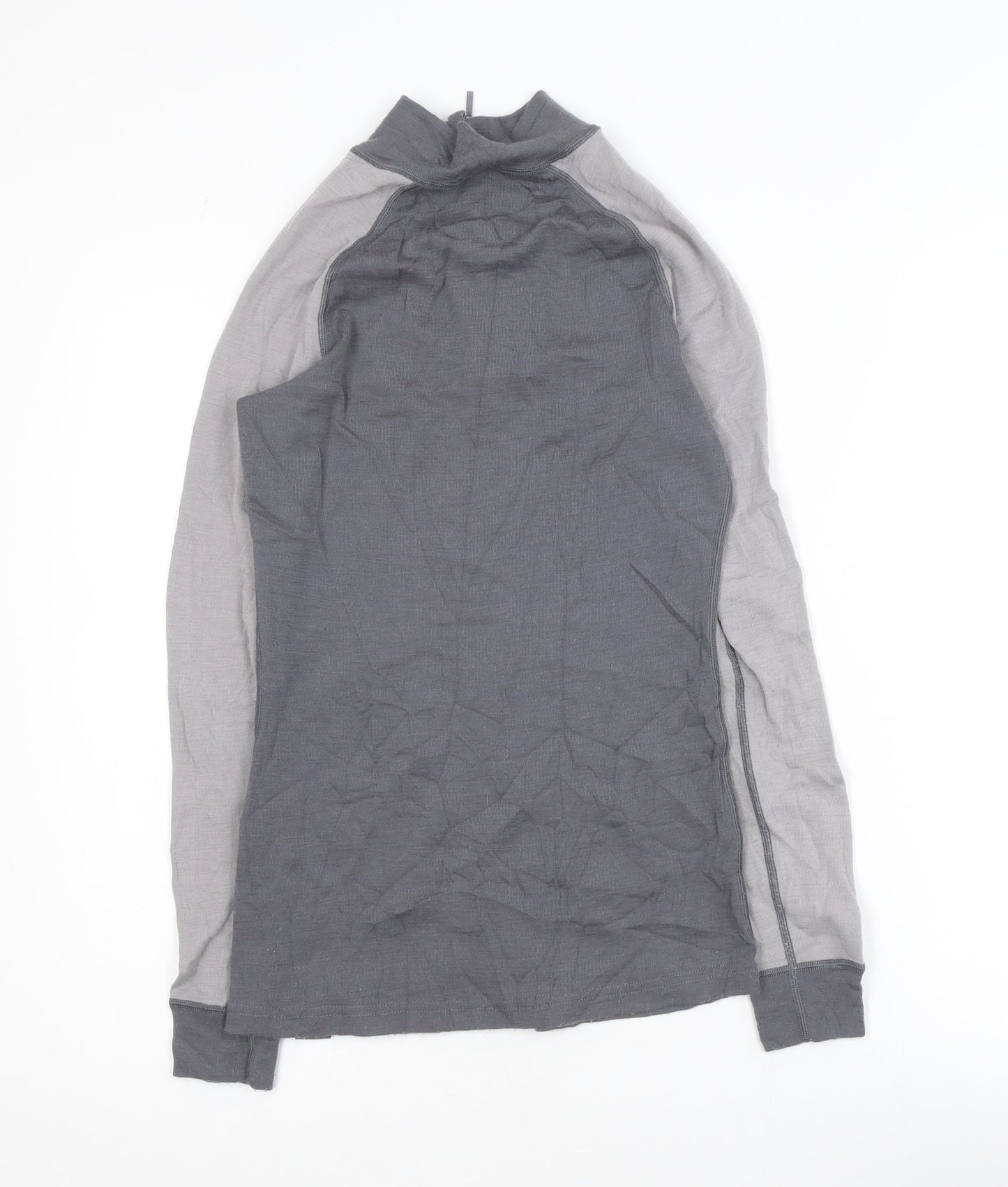 Mountain Warehouse Women Grey Merino Wool Activewear Half Zip Jacket Size 8