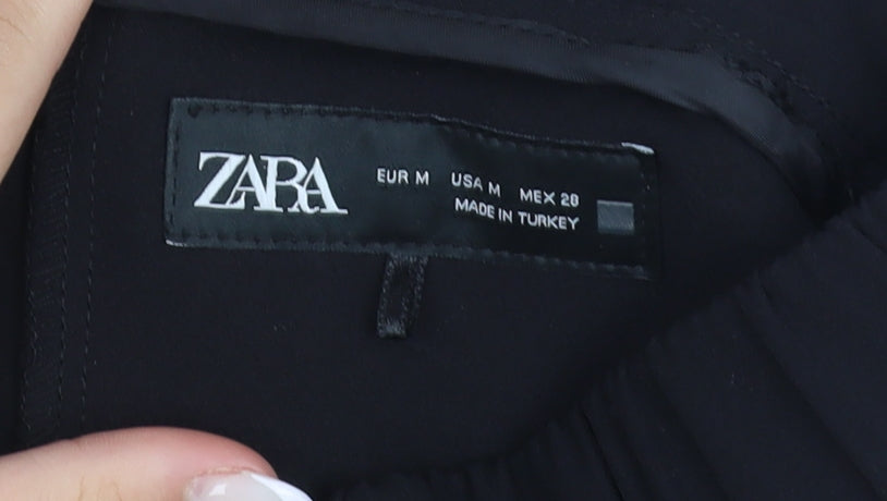 Zara Women Black M Workwear Stretch Suit Trousers