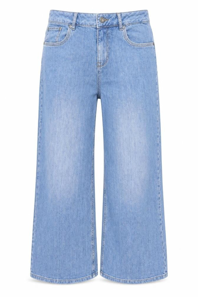 Pulz Women's Blue Wide-Leg Denim Jeans Size 32