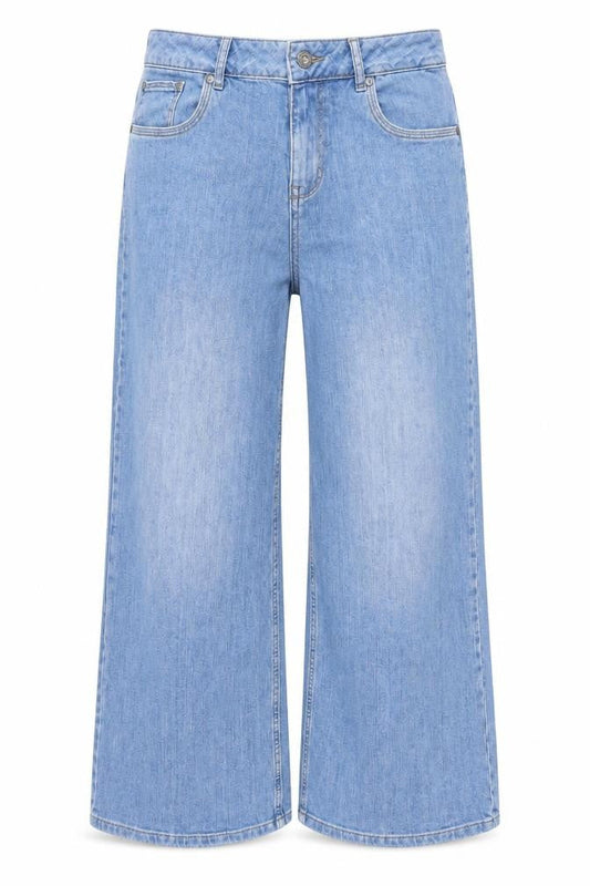 Pulz Women's Blue Wide-Leg Denim Jeans Size 32