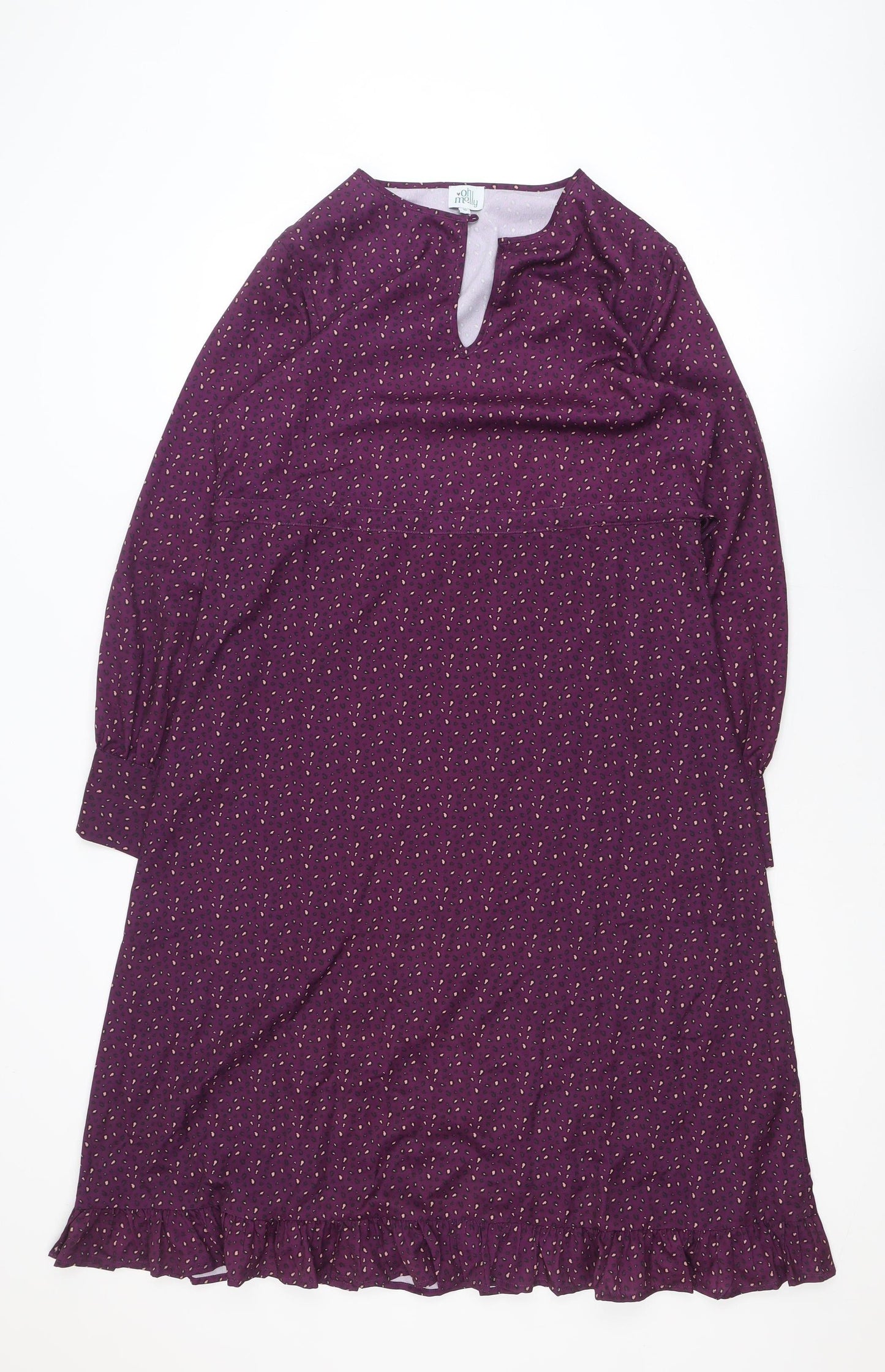 Oh Molly Women's Purple Animal Print A-Line Dress Size 10