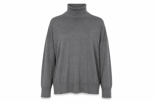 Zara Women’s Grey Roll Neck Knit Top Size 14 Long Sleeve