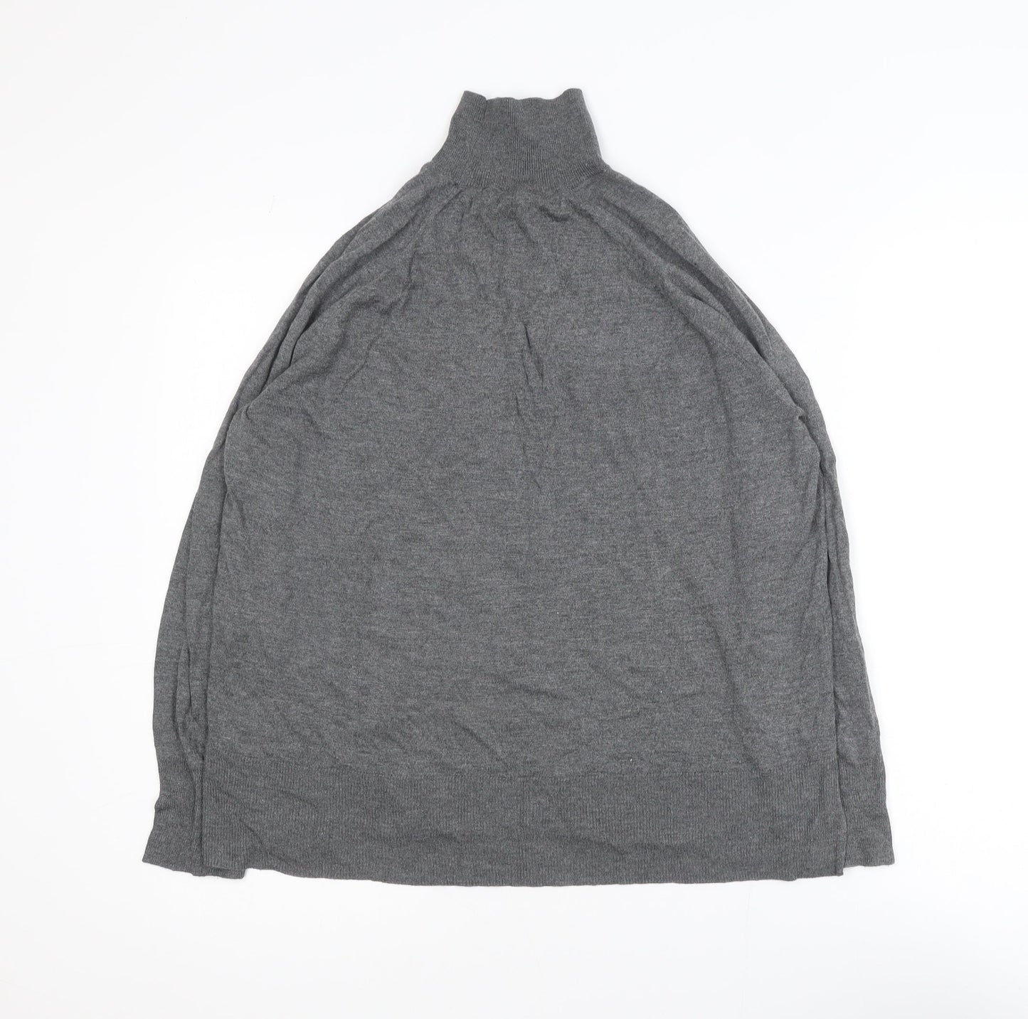 Zara Women’s Grey Roll Neck Knit Top Size 14 Long Sleeve