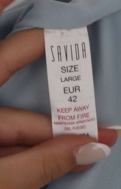 Savida Women's Blue Knee Length Sheath Dress Size 14