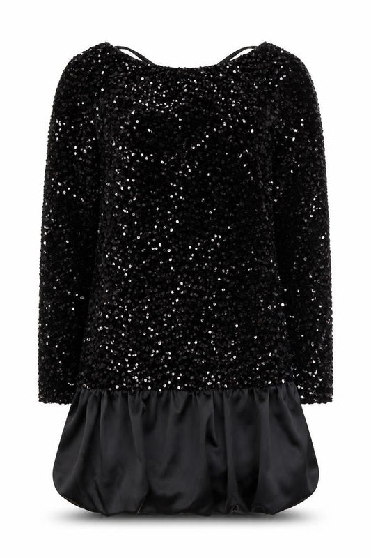 Kate & Pippa Women’s Black Sequin Shift Short Dress Size M Party