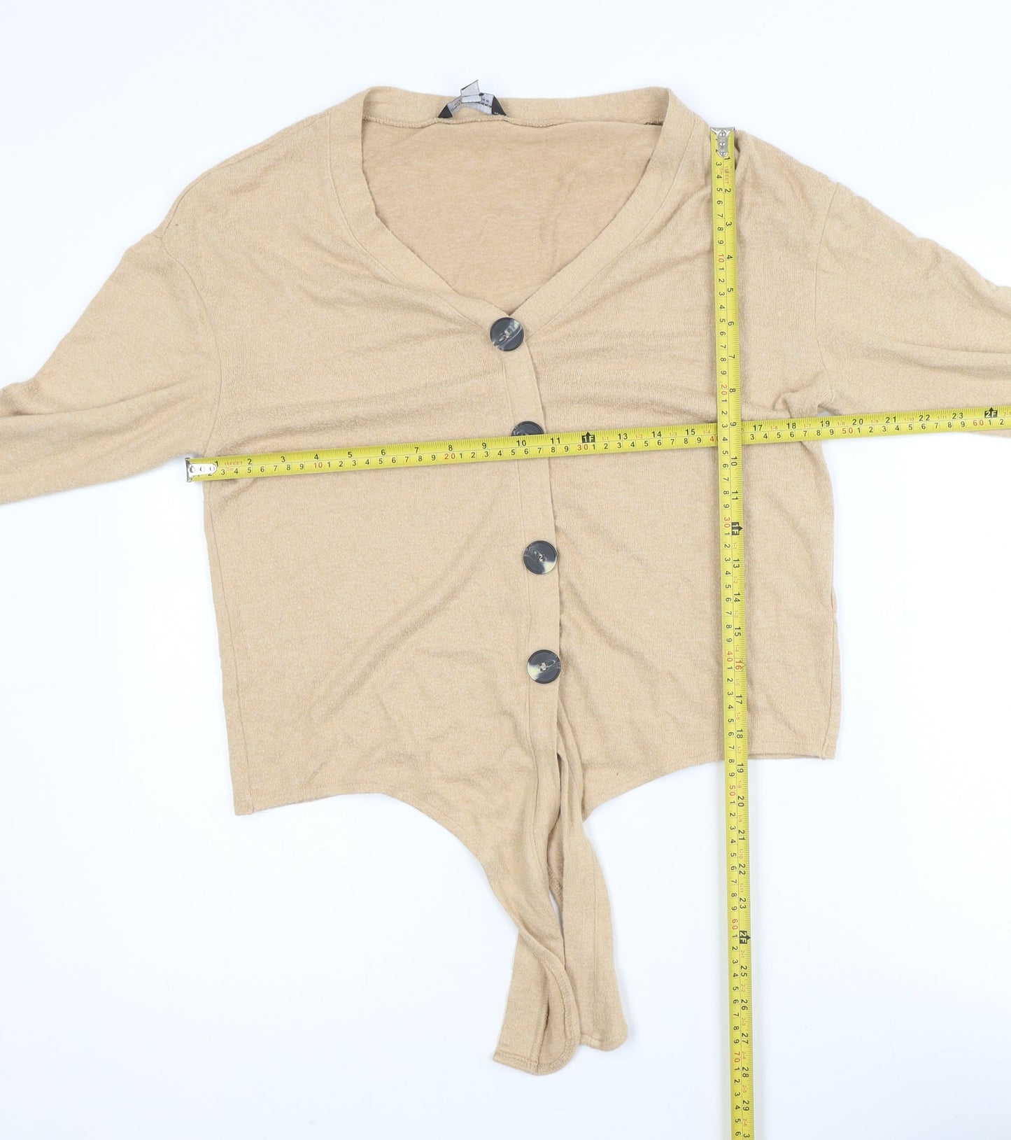Dorothy Perkins Women’s Beige V-Neck Button Cardigan Size 10