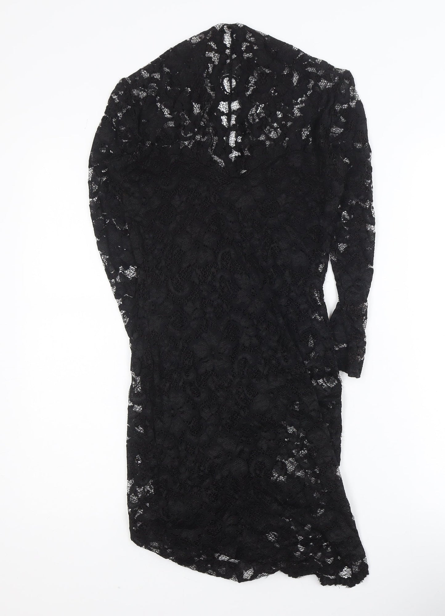 ASOS Women’s Black Lace Bodycon Knee Length Dress Size 6