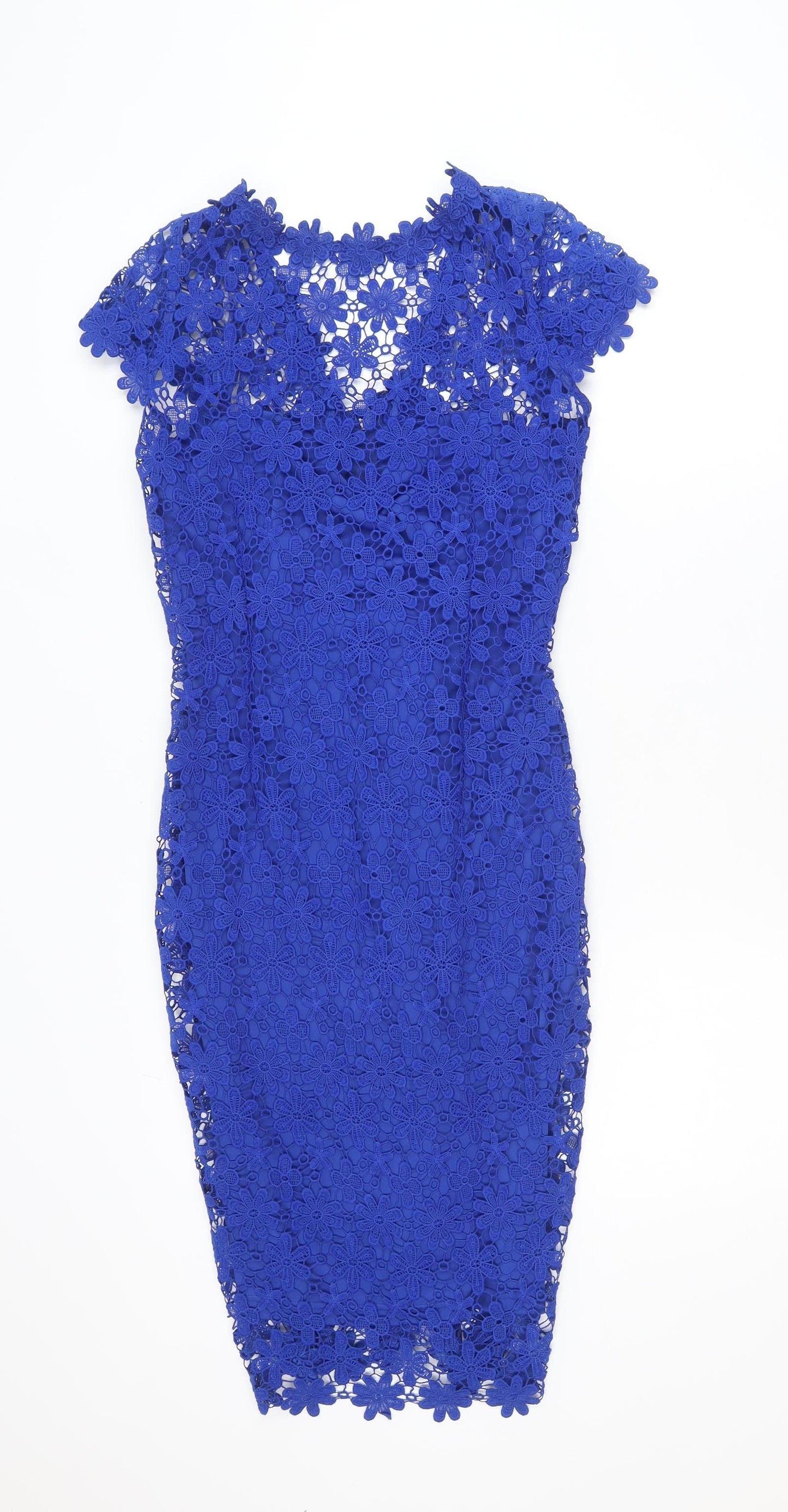 Paper Dolls Women Blue Lace Bodycon Dress Size 10