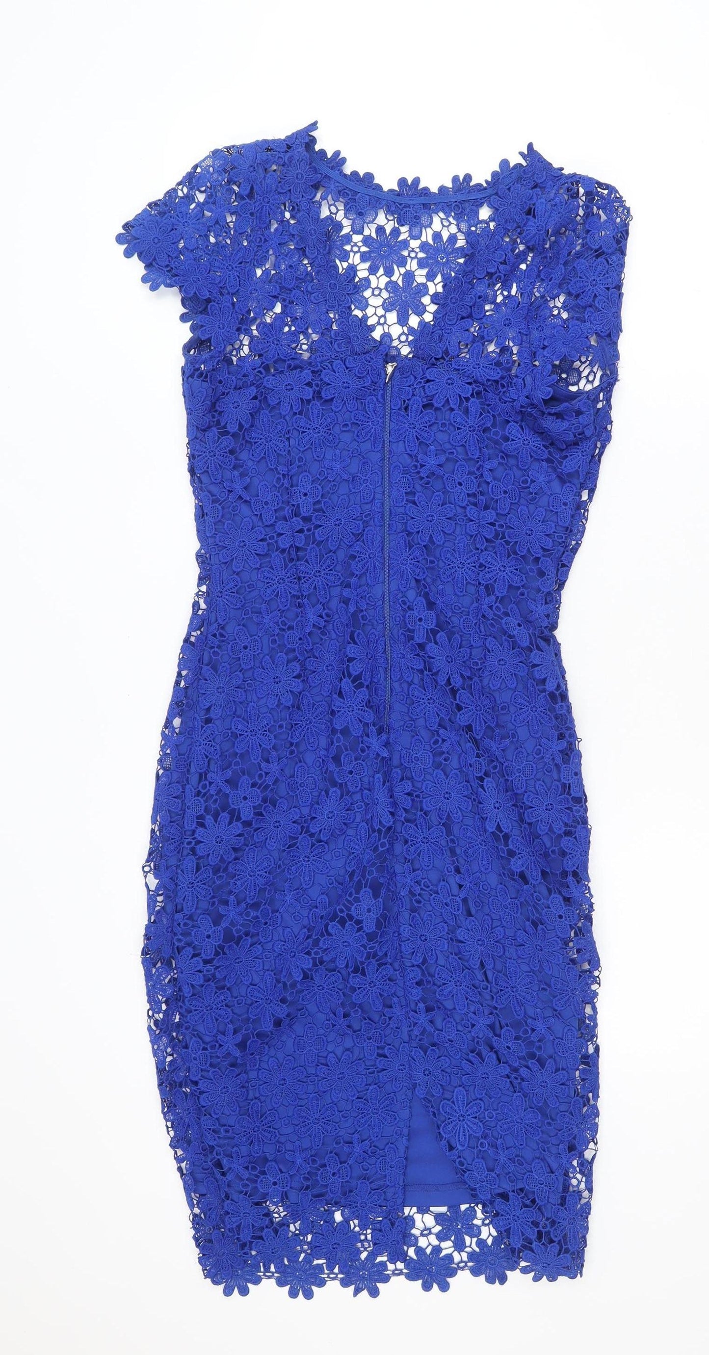 Paper Dolls Women Blue Lace Bodycon Dress Size 10