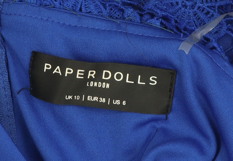 Paper Dolls Women Blue Lace Bodycon Dress Size 10