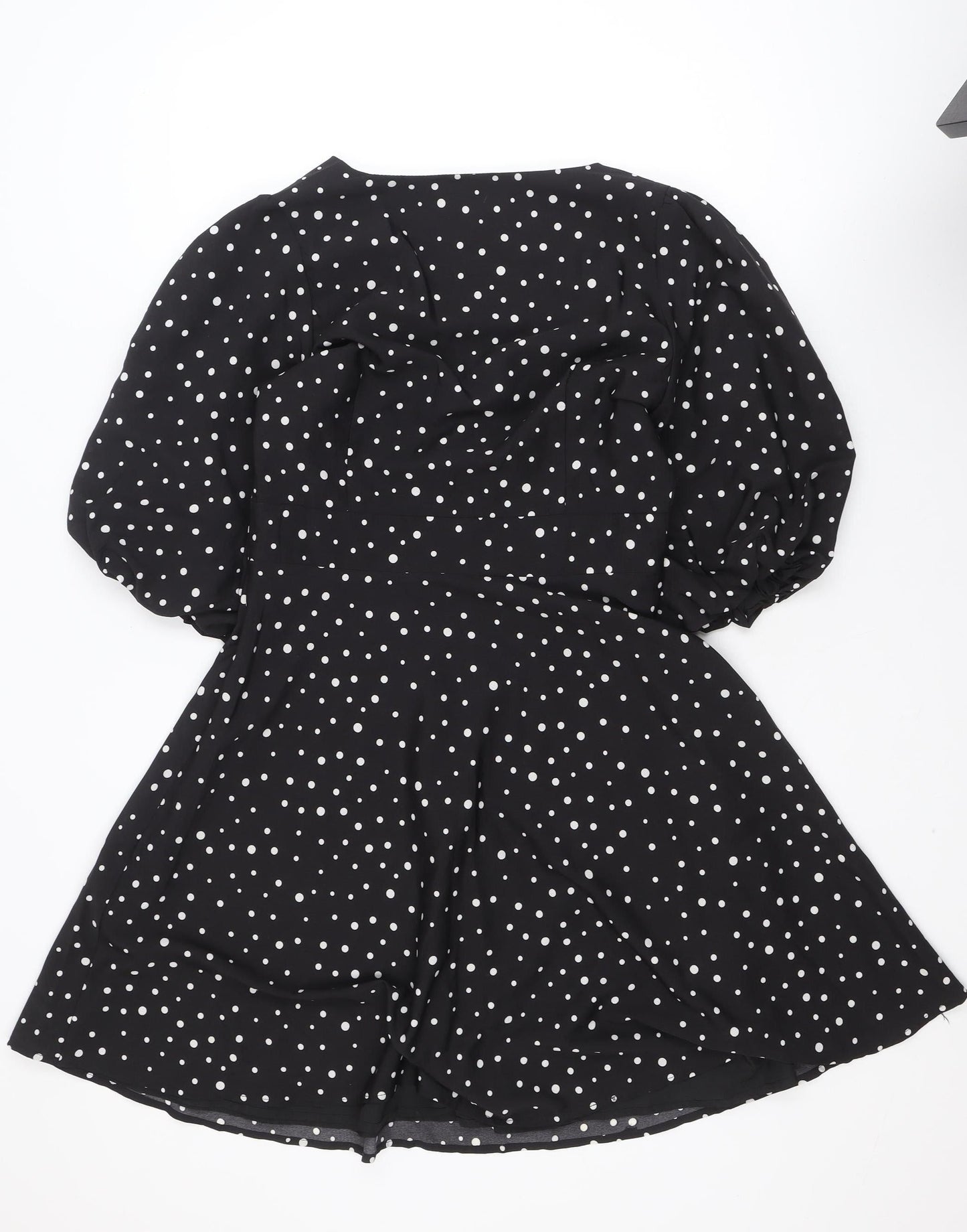 Stella Morgan Women's Black Polka Dot A-Line Dress Size 10