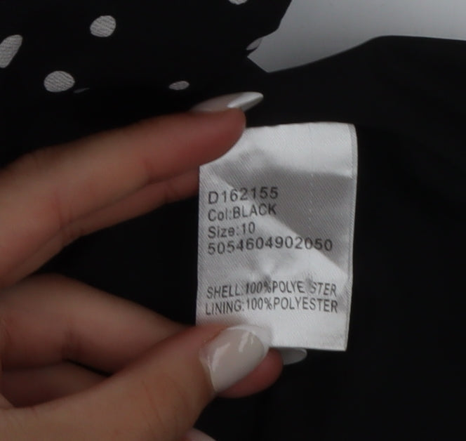 Stella Morgan Women's Black Polka Dot A-Line Dress Size 10