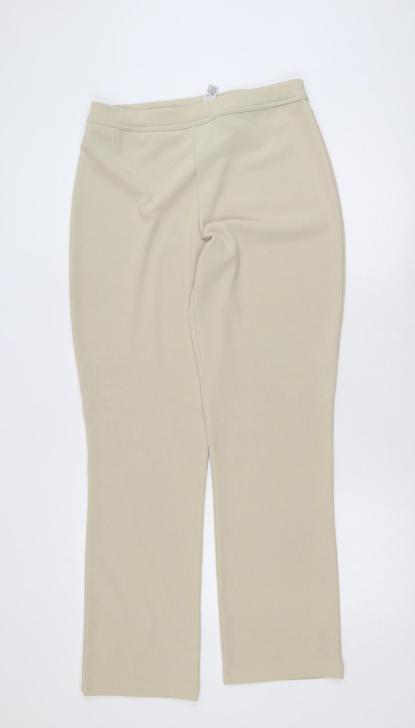 St. Bernard Women’s Beige Stretch Trousers Size 14-16 Straight Leg
