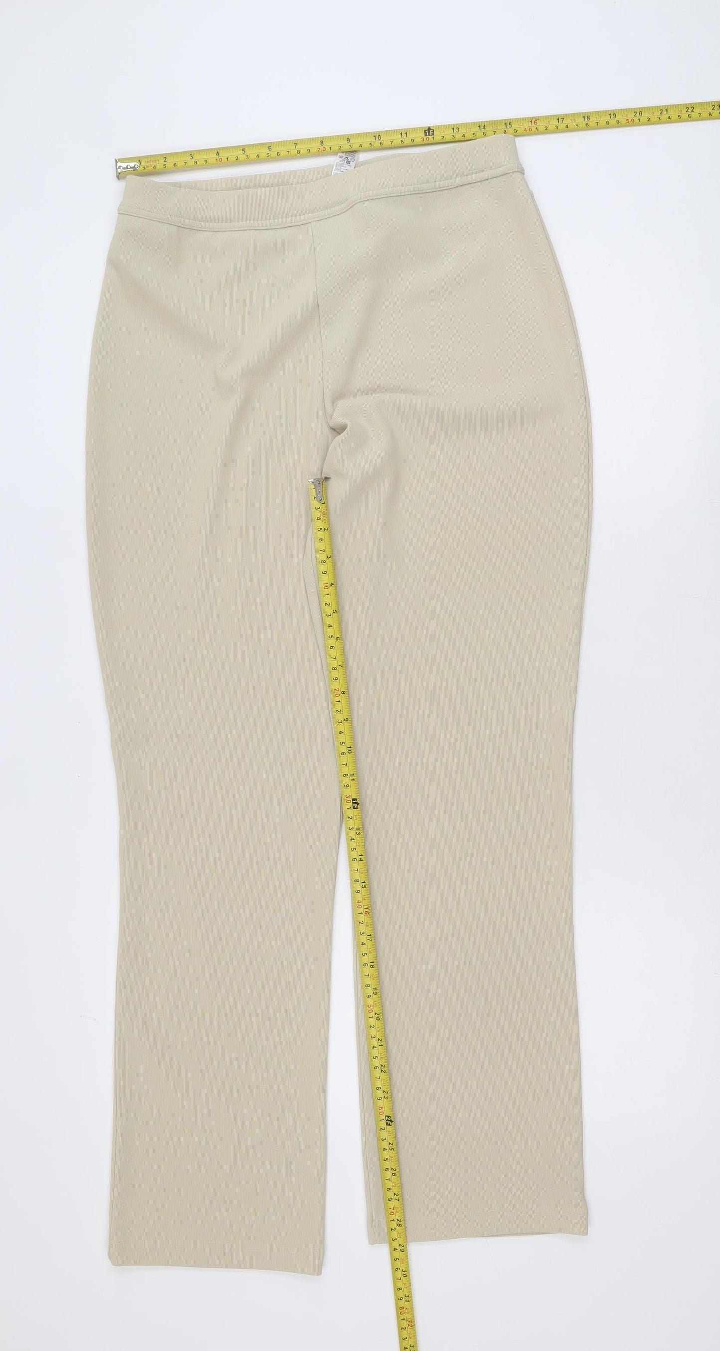 St. Bernard Women’s Beige Stretch Trousers Size 14-16 Straight Leg
