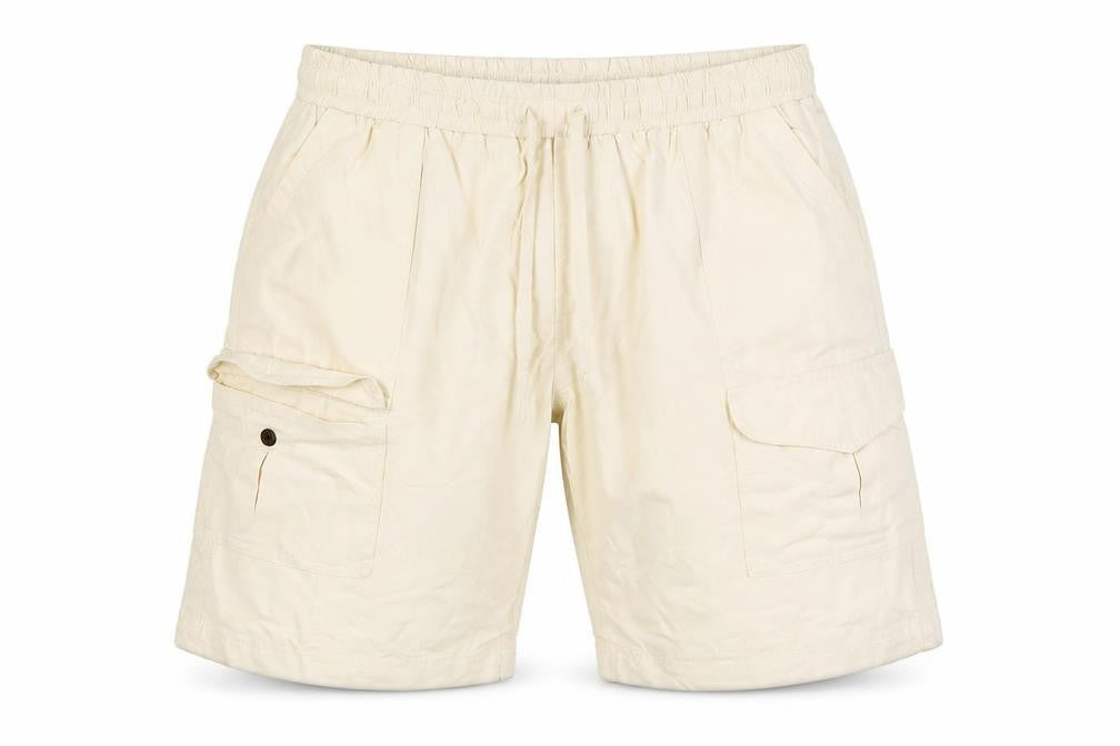 Moffi Fashion Men’s Beige Cargo Shorts L Lightweight Cotton