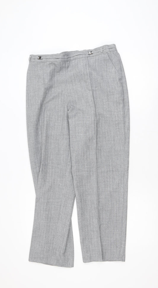 Marks and Spencer Women Grey Size 12 Short Dress Pants