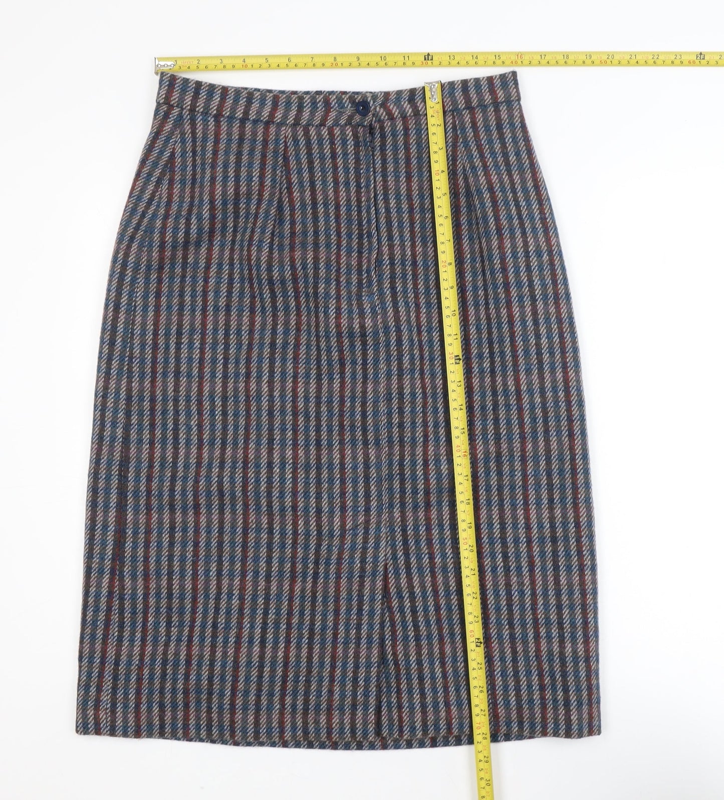 William Leith Women’s Multicoloured Wool Tweed Pencil Skirt Size 14