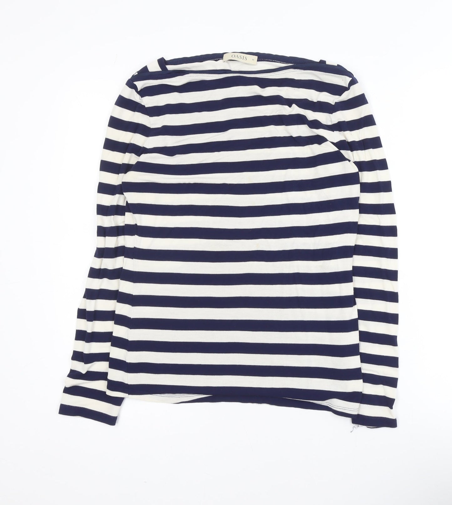 Oasis Women’s Blue Striped Long Sleeve Jersey Top Size 12