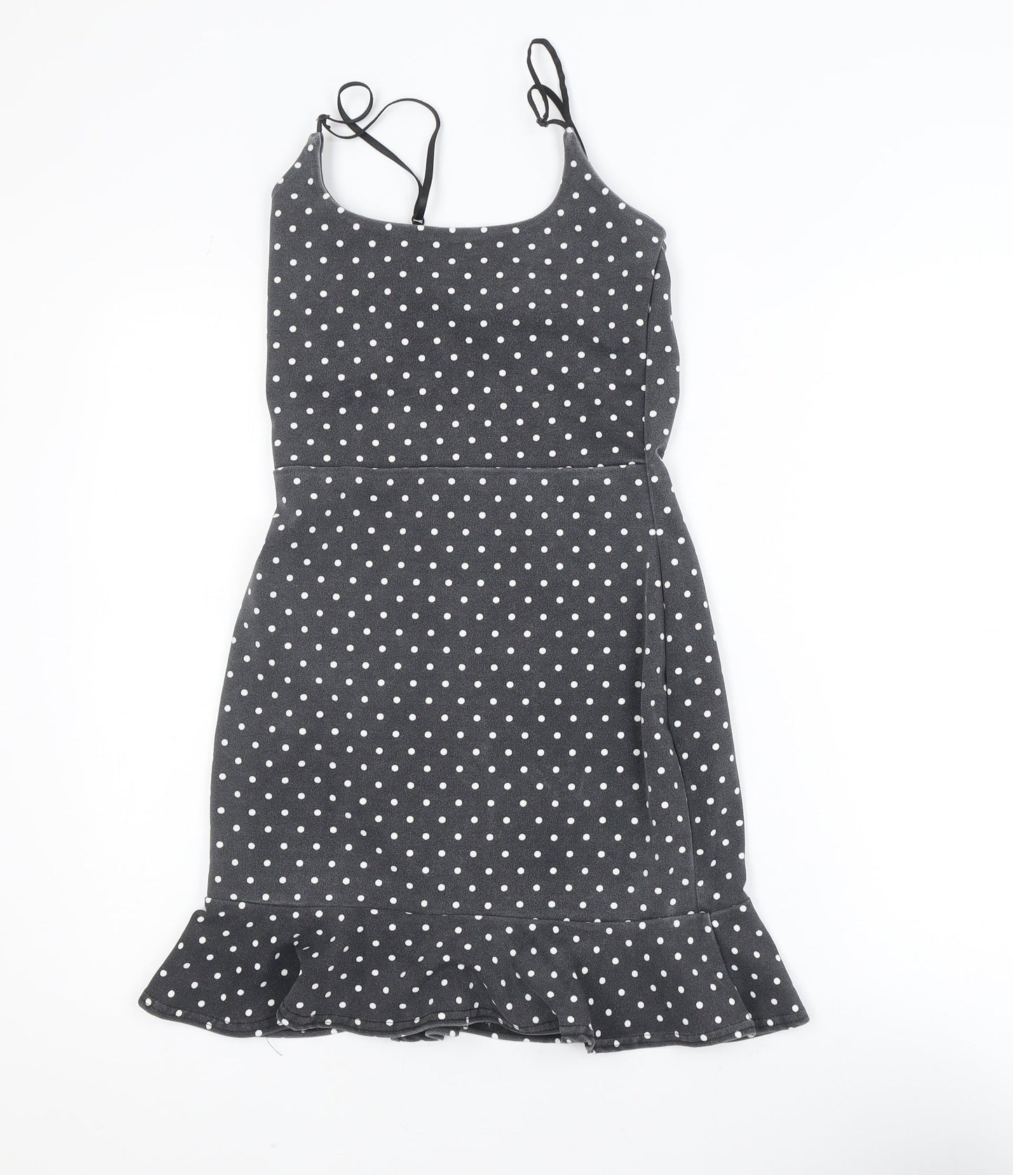In The Style Women Black Polka Dot Slip Dress Size 8