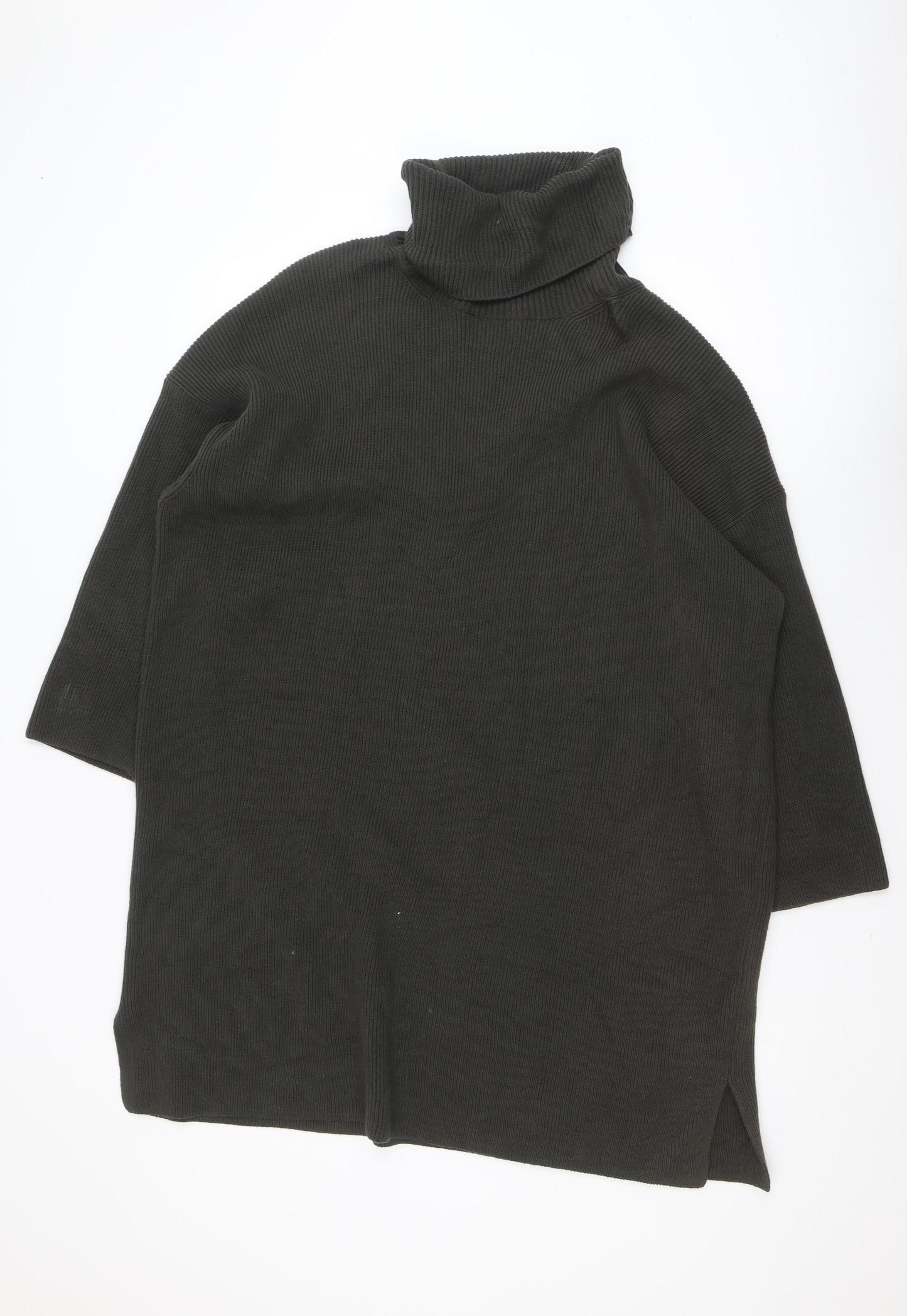 Barbour Women's Black Knit Shift Dress Size 16 Roll Neck Jumper Dress