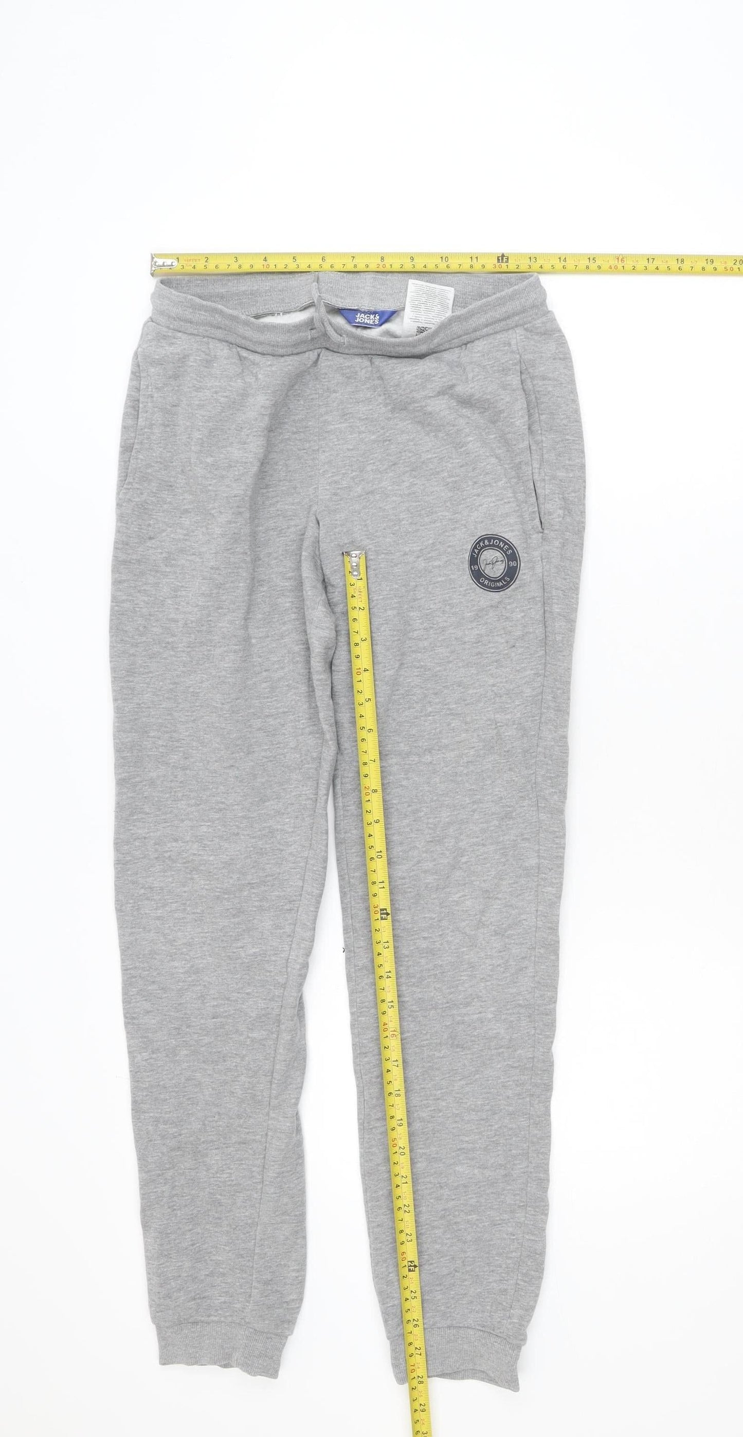 Jack & Jones Teens Grey Joggers XS Regular Fit Elastic Waist