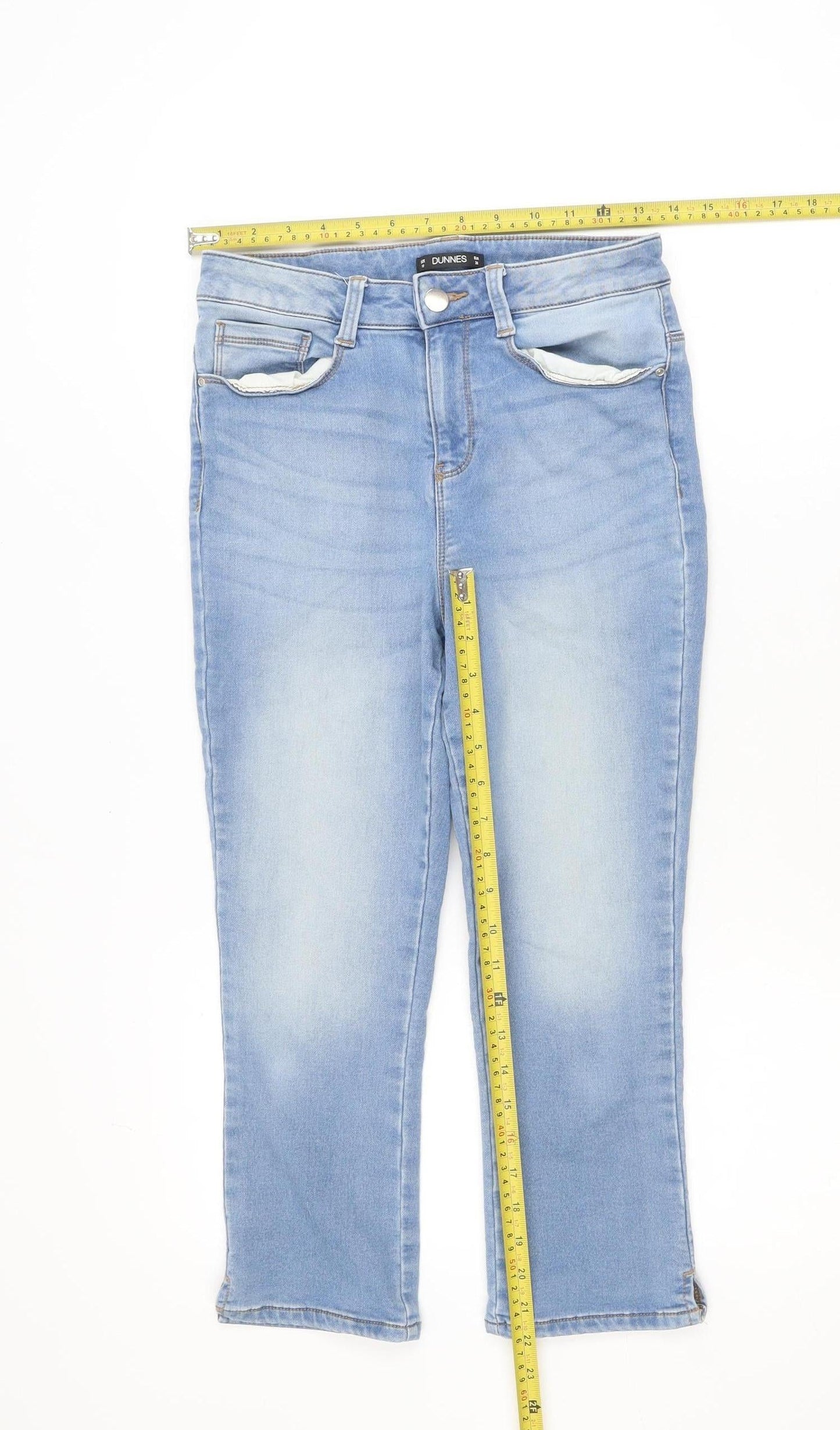Dunnes Women’s Light Blue Skinny Jeans Size 10 Mid Rise Stretch Denim